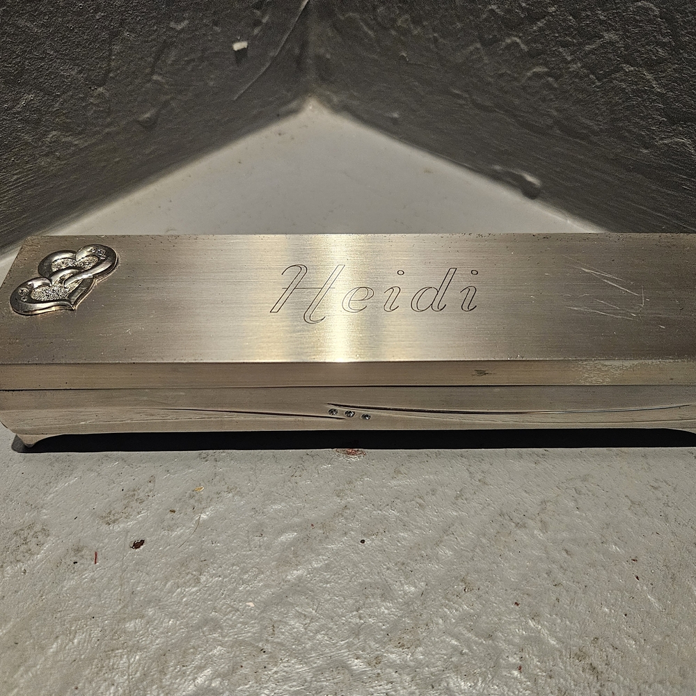 Silver Engraved Jewelry Box Customized With HEIDI Things Remembered